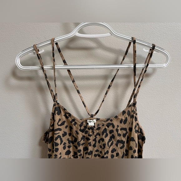 Aerie Modal Leopard Print V-Neck Strappy Casual Beachy Midi Slip Dress Women’s M - Picture 4 of 9